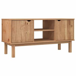 vidaXL ТВ шкаф OTTA, 113,5x43x57 см, борово дърво масив