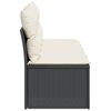 vidaXL Градински диван с възглавници 4-местен черен полиратан