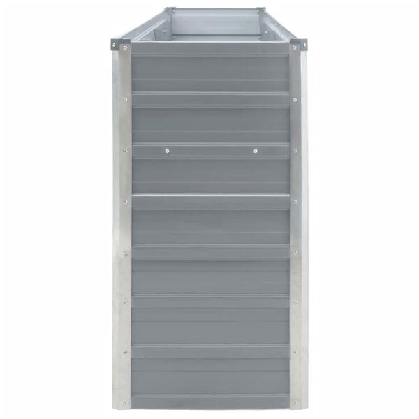 vidaXL Повдигната леха, 320x40x77 см, поцинкована стомана, сива