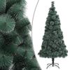 vidaXL Изкуствена коледна елха със стойка, зелена, 120 см, PET