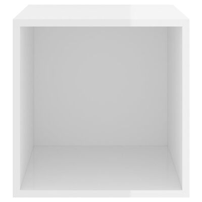 vidaXL Стенен шкаф, бял гланц, 37x37x37 см, ПДЧ