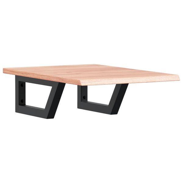 vidaXL Стенен рафт за мивка, стомана и масивно дърво дъб