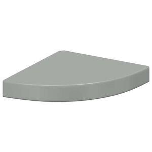 vidaXL Окачен ъглов рафт, сив гланц, 25x25x3,8 см, МДФ