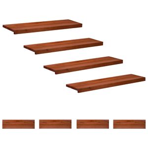 vidaXL Стъпала за стълби 8 бр. 90 x 25 x 2 cm Кафяво Солидно бук