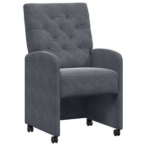 vidaXL Столове с Колела 2 бр. Кадифе Тъмносив 58 x 67 x 97 см