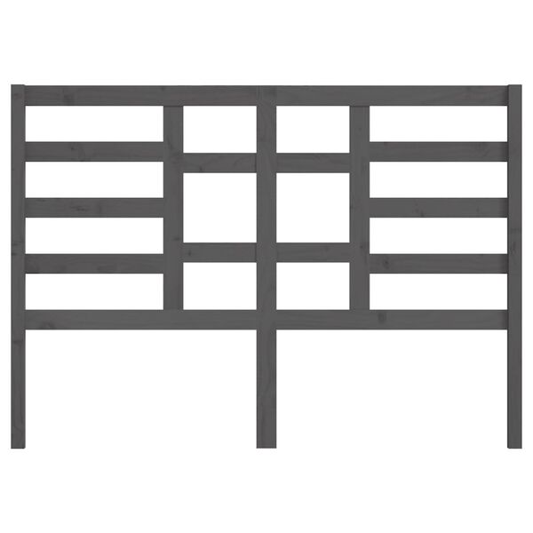 vidaXL Горна табла за легло, сива, 166x4x104 см, бор масив