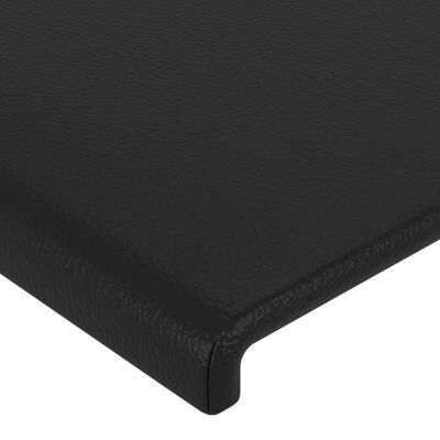 vidaXL Горни табли за легло 2 бр черна, 100x5x78/88см, изкуствена кожа