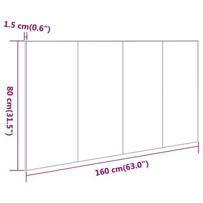 vidaXL Горна табла за легло, черна, 160x1,5x80 см, инженерна дървесина