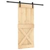 vidaXL Преплъзваща се врата Естествено и черно 85 x 210 cm