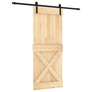 vidaXL Преплъзваща се врата Естествено и черно 85 x 210 cm