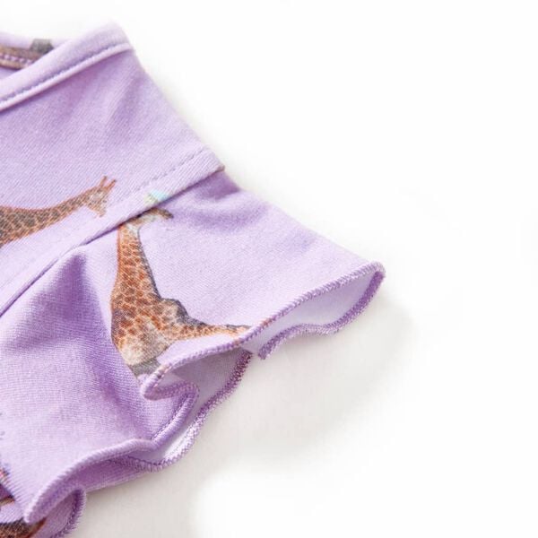 Детска рокля с волани и връв, лила, 116