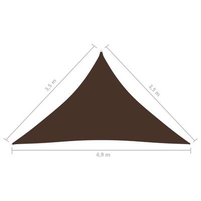 vidaXL Платно-сенник, Оксфорд плат, триъгълно, 3,5x3,5x4,9 м, кафяво