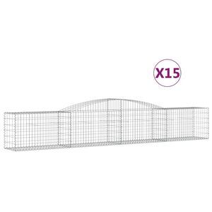 vidaXL Габионни кошници арка 15 бр 400x50x60/80 см поцинковано желязо