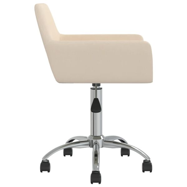 vidaXL Въртящ се офис стол, кремав, текстил