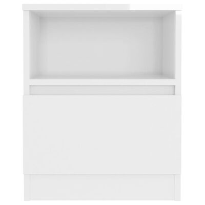 vidaXL Нощно шкафче, бял гланц, 40x40x50 см, ПДЧ