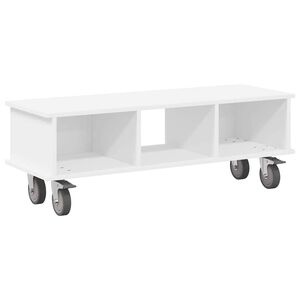 vidaXL ТВ стойка 100 x 35 x 35 см Бяло Инженерна дървесина