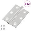 vidaXL Панта 12 бр. Сребристо 50 x 38 x 1,3 мм Стомана