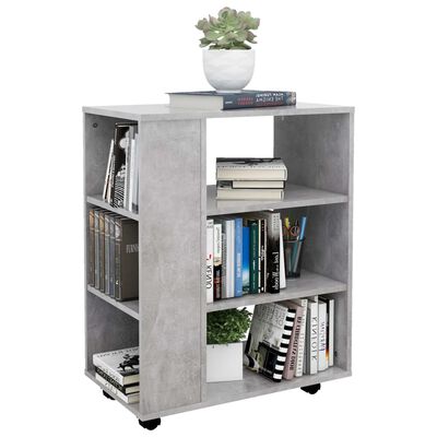 vidaXL Подвижен шкаф, бетонно сив, 60x35x75 см, ПДЧ