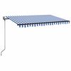 vidaXL Прибираща се тента Синьо и бяло 400 &times; 350 cm Полиестер