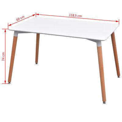 vidaXL Комплект трапезни маса и столове от 7 части бяло и светлосиво
