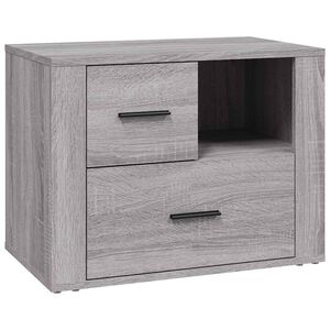 vidaXL Нощно шкафче, сив сонома, инженерно дърво 60x36x45 см