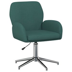vidaXL Завъртащ се офис стол 54 x 58 x 90 см Тъмнозелено Текстил