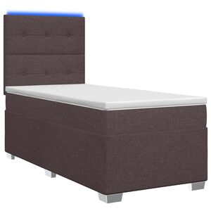 vidaXL Континентално легло с матрак Тъмен кафяв 90 x 200 cm Текстил
