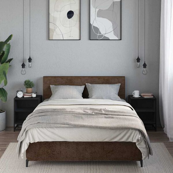 vidaXL Нощни шкафчета 2 бр. черни 40x31x50 cm Изработено дърво и метал