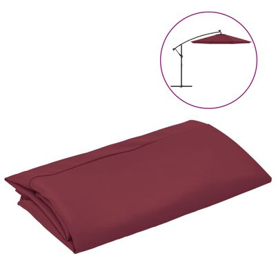 vidaXL Резервно покривало за чадър с чупещо рамо, бордо червено 350 см