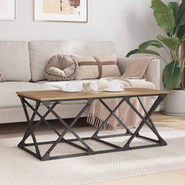 vidaXL Масичка за кафе Дъб 100 x 49 x 40 см Инженерно дърво