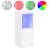 vidaXL Сайдборд с LED светлини, бял, 41x37x100 см