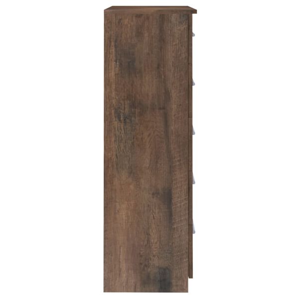 vidaXL Скрин, опушен дъб, 71x35x108 см, ПДЧ