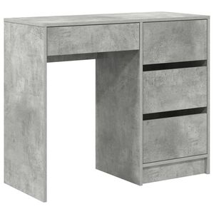 vidaXL Бюро Циментено сиво Инженерна дървесина 90 x 37.5 x 75 см