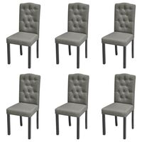 vidaXL Трапезни столове, 6 бр, сиви, текстил