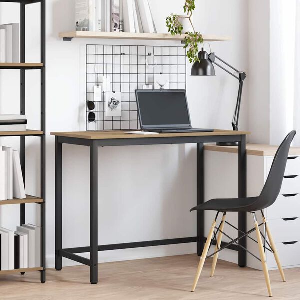 vidaXL Маса Дъб 80 x 50 x 76,5 см Инженерна дървесина и стомана