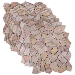 vidaXL Мозайка плочки Червено 30 x 30 cm Мрамор
