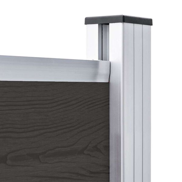 vidaXL Ограден панел, WPC, 175x146 см, черен