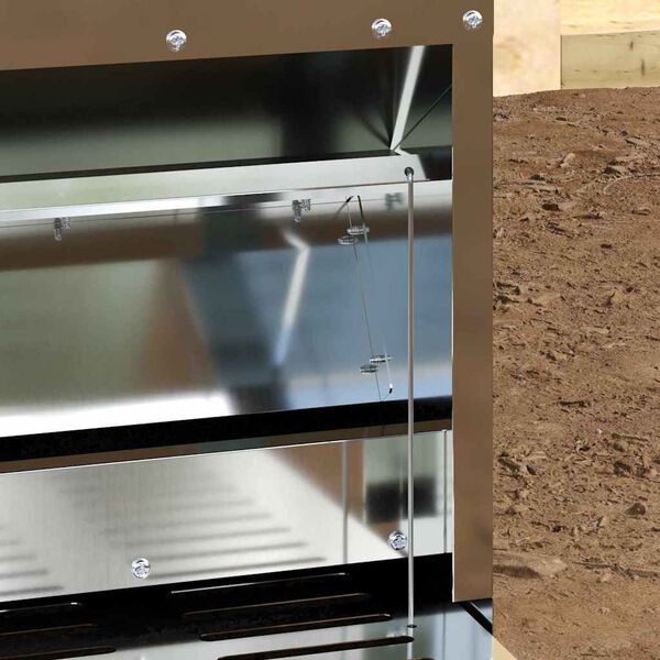 vidaXL Кокошка Т ределна хранилка Сребрист 25 x 42 x 40 см