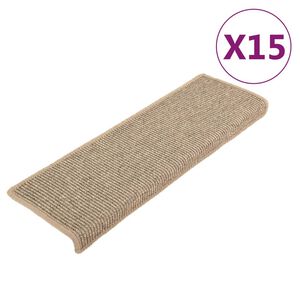 vidaXL Изтривалки за стълби 15 бр. 65x21x4 см, тъмнобежови, правоъгълни, кант