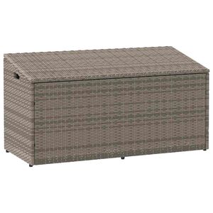 vidaXL Градинска кутия за съхранение, сива, 110x50x58 см, полиратан