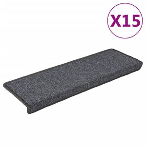 vidaXL Изтривалки за стълби 15 бр. 65x21x4 см, тъмносиви, правоъгълни, кант