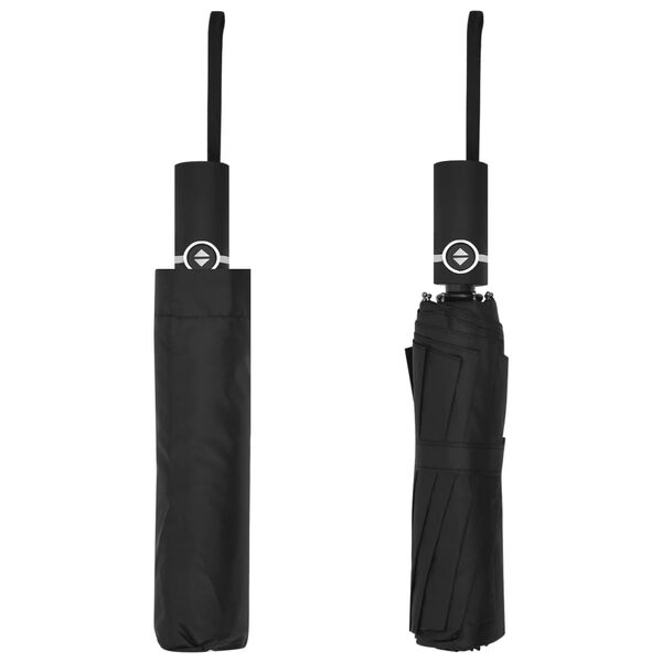 vidaXL Автоматичен сгъваем чадър черен 104 см