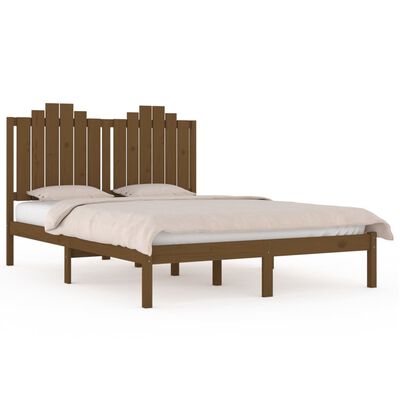 vidaXL Рамка за легло, меденокафява, бор, 120x190 см, Small Double