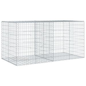 vidaXL Габионна кошница с покритие, 200x100x100 см, поцинковано желязо