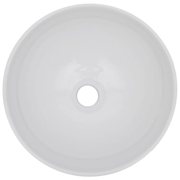 vidaXL Комплект мебели за баня от две части, керамика, бял