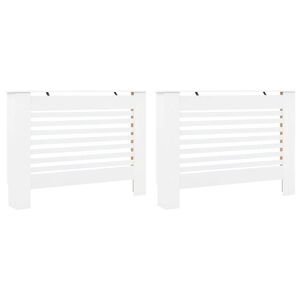vidaXL Паравани за радиатори, 2 бр, бели, 112x19x81,5 см, МДФ