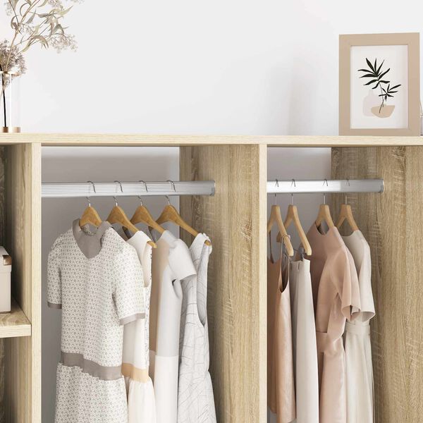 vidaXL Тръба за дрешник 2 pcs Сребрист 764 x 15 x 29 мм