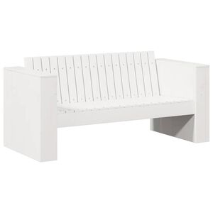 vidaXL Градински диван Бяло 134 x 60 x 62 cm Солидно борово дърво