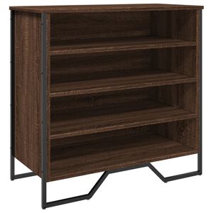 vidaXL Шкаф за обувки, кафяв дъб, 80x38x78 см, инженерно дърво