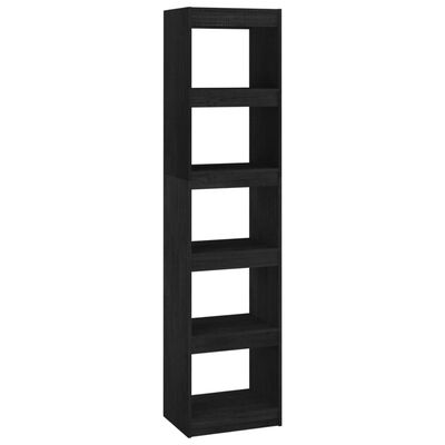 vidaXL Библиотека/разделител за стая, черна, 40x30x167,5 см, бор масив